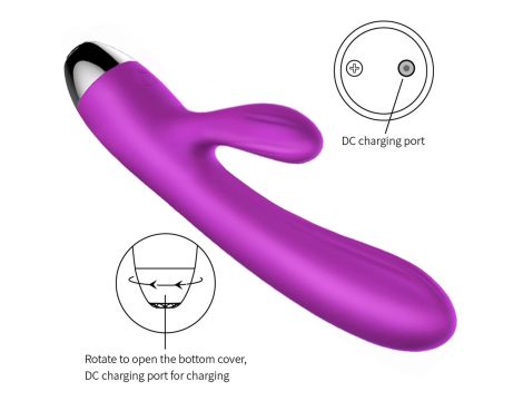 Wibrator-Silicone Vibrator and Pulsator Purple USB 7+7 Function / Heating - 10