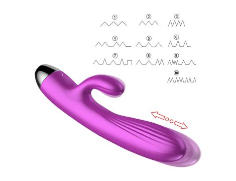 Wibrator-Silicone Vibrator and Pulsator Purple USB 7+7 Function / Heating - 11