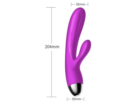 Wibrator-Silicone Vibrator and Pulsator Purple USB 7+7 Function / Heating - 14