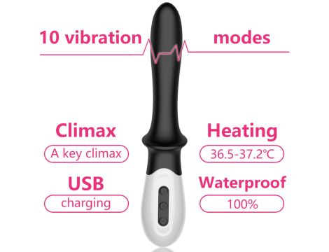 Wibrator-Silicone Prostate / G-spot Massager USB 10 Function / Heating - 12