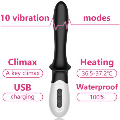 Wibrator-Silicone Prostate / G-spot Massager USB 10 Function / Heating - 12