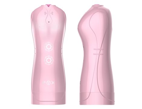 Masturbator-Vibrating and Flashing Masturbation Cup USB 7+7 Function / Talk Mode (Pink) - 5