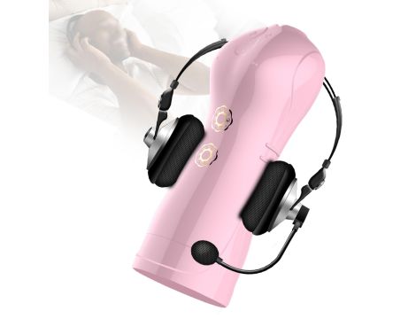 Masturbator-Vibrating and Flashing Masturbation Cup USB 7+7 Function / Talk Mode (Pink) - 9