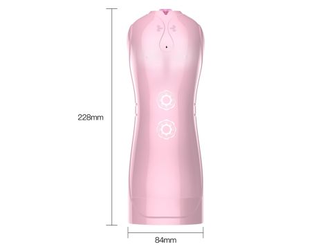 Masturbator-Vibrating and Flashing Masturbation Cup USB 7+7 Function / Talk Mode (Pink) - 11