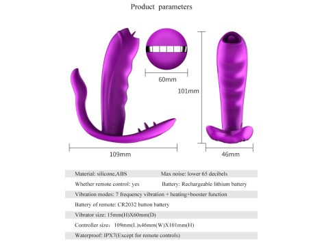 Stymulator-Silicone Panty Vibrator USB 7 Function / Heating - 13