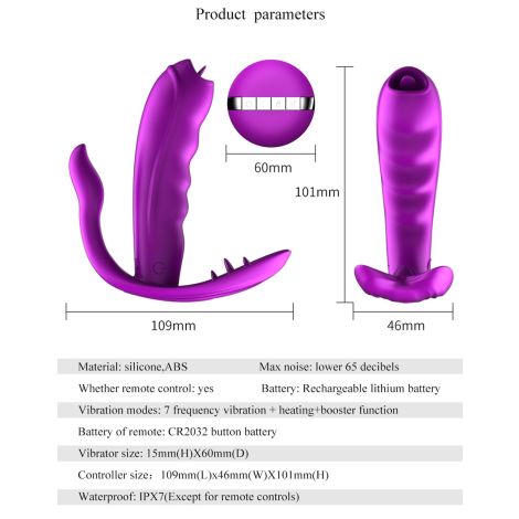 Stymulator-Silicone Panty Vibrator USB 7 Function / Heating - 13