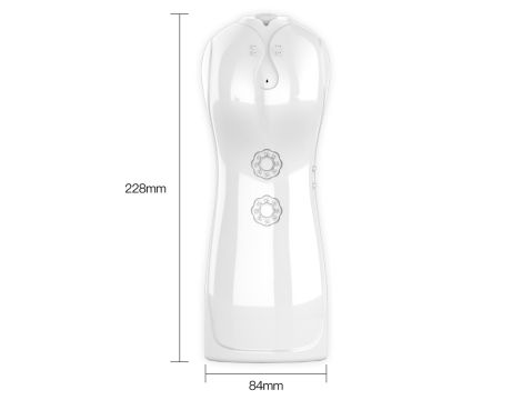 Masturbator - B - Series - Vibrating and Flashing Masturbation Cup USB 7+7 Function / Talk Mode (White) - 6