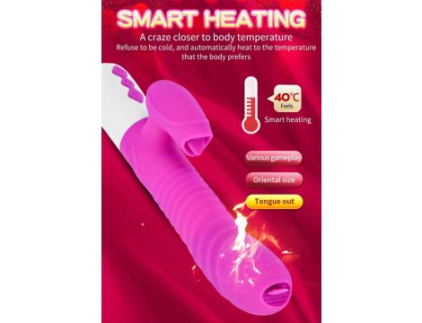 Wibrator-Silicone Vibrator USB 7 Function and Thrusting Function / Heating, purple - 4