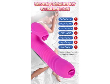 Wibrator-Silicone Vibrator USB 7 Function and Thrusting Function / Heating, purple - 5