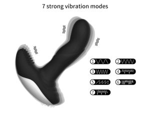 Wibrator-Silicone Massager USB 7 Function + Pulsator / Heating BLACK - image 2