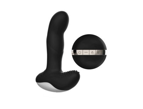 Wibrator-Silicone Massager USB 7 Function + Pulsator / Heating BLACK