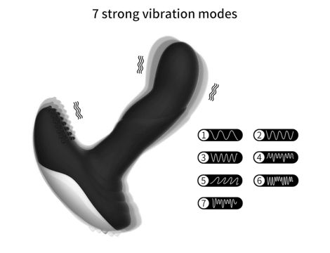 Wibrator-Silicone Massager USB 7 Function + Pulsator / Heating BLACK - 2