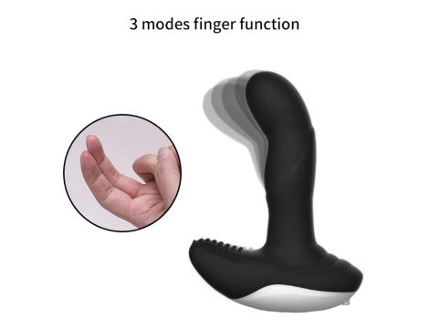 Wibrator-Silicone Massager USB 7 Function + Pulsator / Heating BLACK - 3