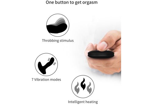 Wibrator-Silicone Massager USB 7 Function + Pulsator / Heating BLACK - 5