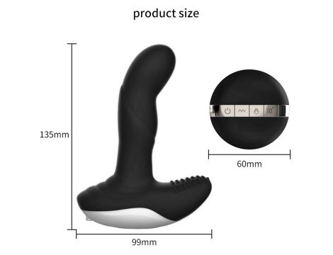 Wibrator-Silicone Massager USB 7 Function + Pulsator / Heating BLACK - 7