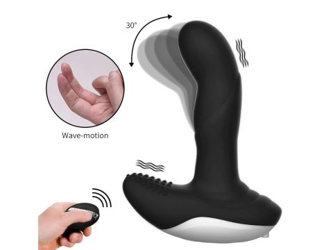 Wibrator-Silicone Massager USB 7 Function + Pulsator / Heating BLACK - 9