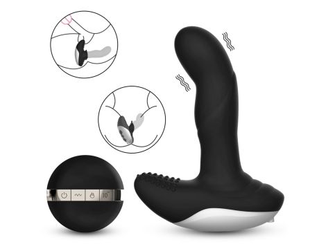 Wibrator-Silicone Massager USB 7 Function + Pulsator / Heating BLACK - 10