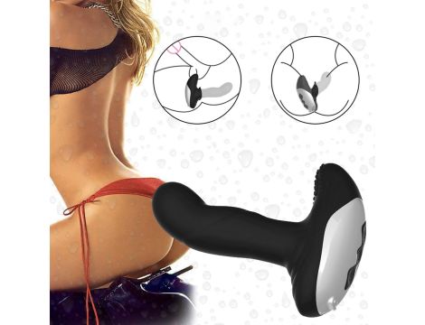 Wibrator-Silicone Massager USB 7 Function + Pulsator / Heating BLACK - 12