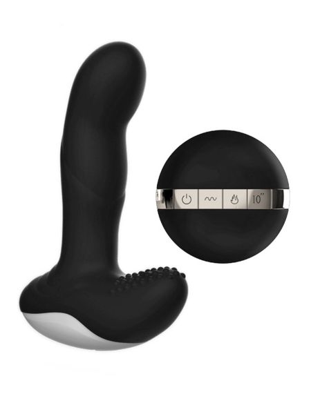 Wibrator-Silicone Massager USB 7 Function + Pulsator / Heating BLACK