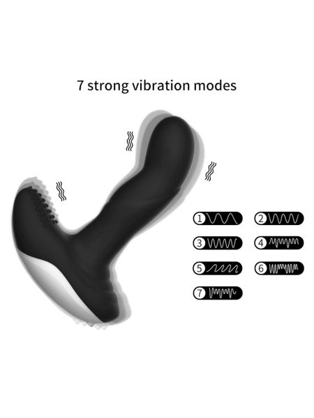 Wibrator-Silicone Massager USB 7 Function + Pulsator / Heating BLACK - 2