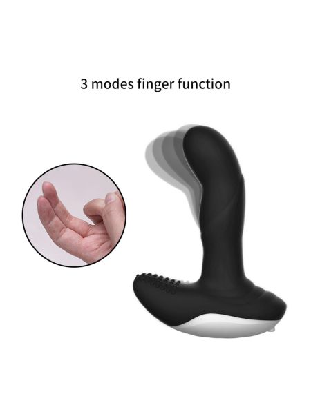 Wibrator-Silicone Massager USB 7 Function + Pulsator / Heating BLACK - 3