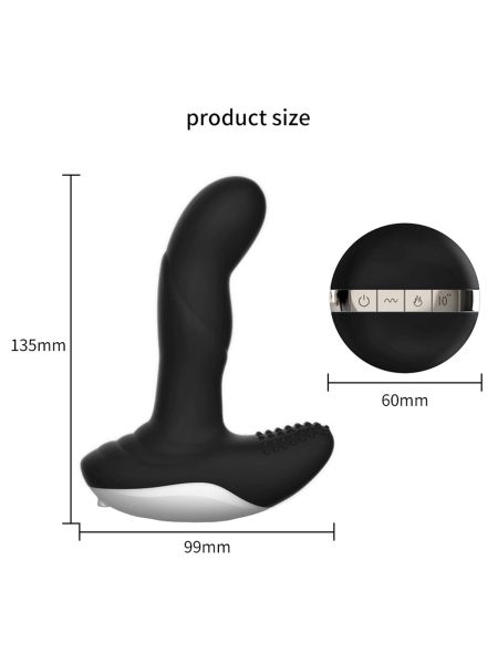 Wibrator-Silicone Massager USB 7 Function + Pulsator / Heating BLACK - 7