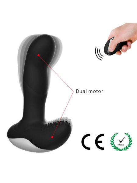 Wibrator-Silicone Massager USB 7 Function + Pulsator / Heating BLACK - 8