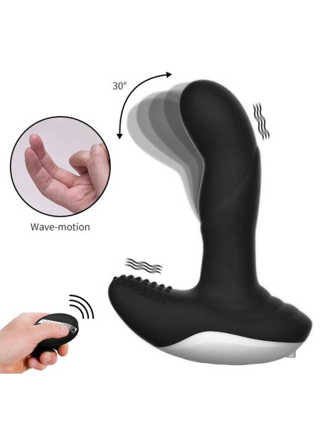 Wibrator-Silicone Massager USB 7 Function + Pulsator / Heating BLACK - 9