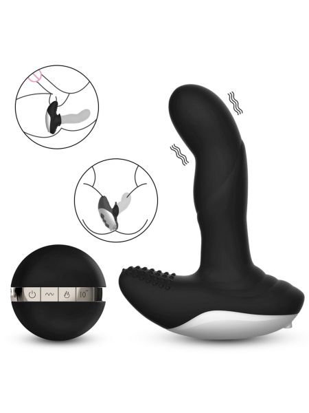 Wibrator-Silicone Massager USB 7 Function + Pulsator / Heating BLACK - 10