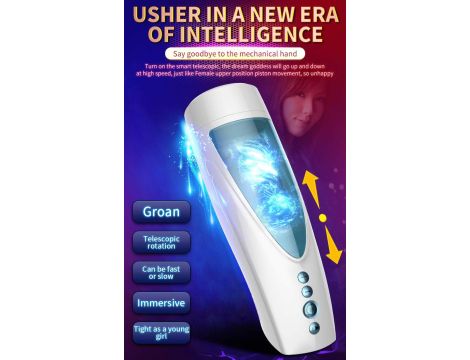 Masturbator-Vibrating, Rotating and Flashing Masturbation USB 10+10 Function / Talk Mode - 6