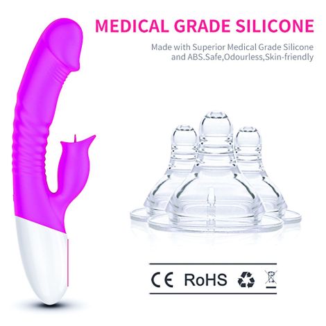 Wibrator-Silicon, Vibrator 7 Function and Heating Mode, Purple - 3