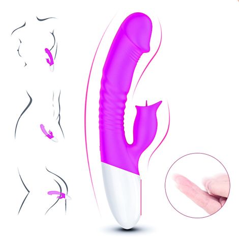 Wibrator-Silicon, Vibrator 7 Function and Heating Mode, Purple - 4