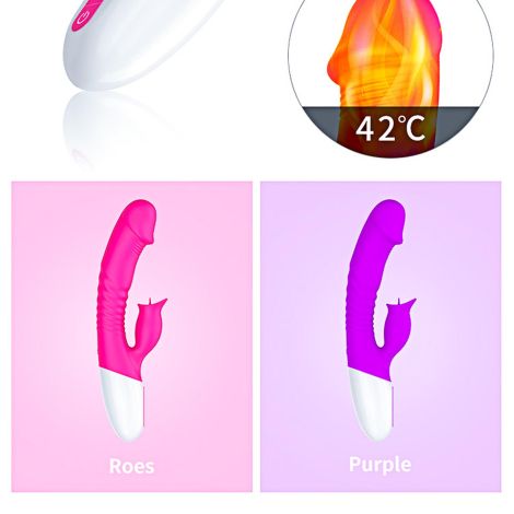 Wibrator-Silicon, Vibrator 7 Function and Heating Mode, Purple - 11