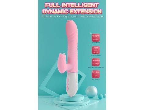 Wibrator-Silicone Vibrator USB 7 Function and Thrusting Function / Heating, pink - 9