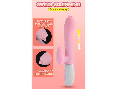 Wibrator-Silicone Vibrator USB 7 Function and Thrusting Function / Heating, pink - 11