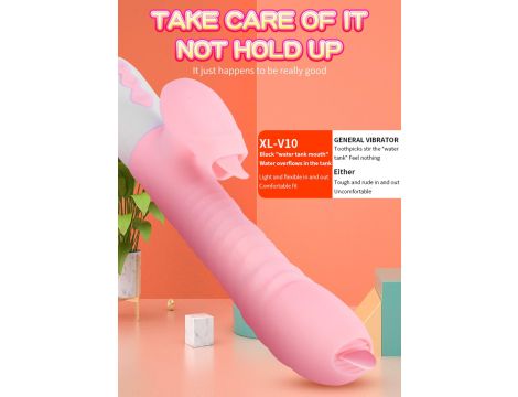 Wibrator-Silicone Vibrator USB 7 Function and Thrusting Function / Heating, pink - 15