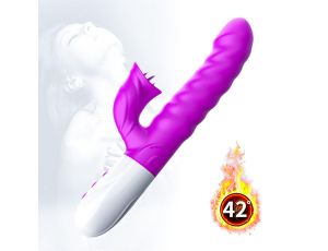 Wibrator-Silicon, Vibrator 7 Function and Heating Mode, PURPLE - image 2