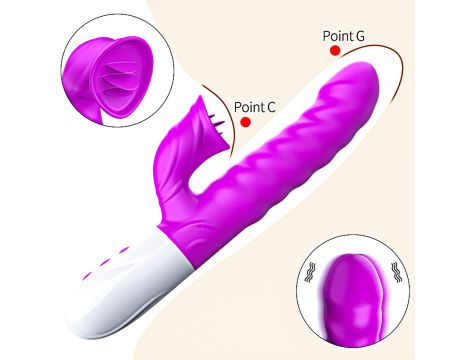 Wibrator-Silicon, Vibrator 7 Function and Heating Mode, PURPLE - 5