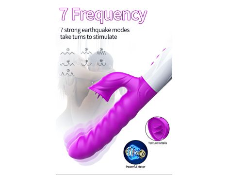 Wibrator-Silicon, Vibrator 7 Function and Heating Mode, PURPLE - 8