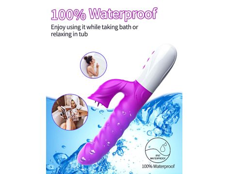 Wibrator-Silicon, Vibrator 7 Function and Heating Mode, PURPLE - 9