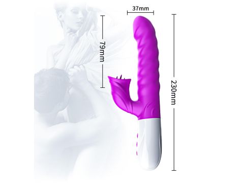 Wibrator-Silicon, Vibrator 7 Function and Heating Mode, PURPLE - 11