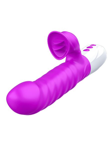 Wibrator-Silicon, Vibrator 7 Function and Heating Mode, PURPLE - 4