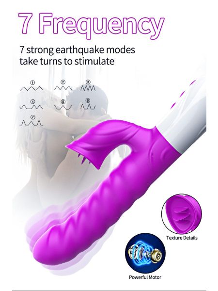 Wibrator-Silicon, Vibrator 7 Function and Heating Mode, PURPLE - 8