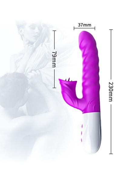 Wibrator-Silicon, Vibrator 7 Function and Heating Mode, PURPLE - 11