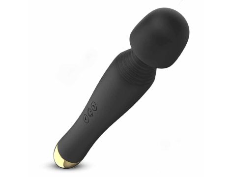 Stymulator-Silicone Massager Black USB 6 Vibration