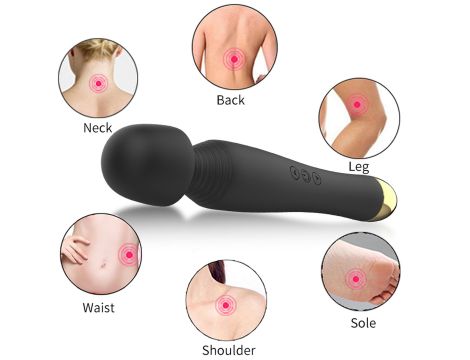 Stymulator-Silicone Massager Black USB 6 Vibration - 8