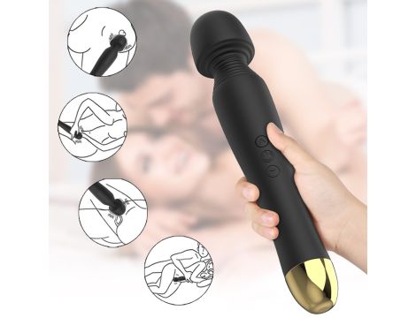 Stymulator-Silicone Massager Black USB 6 Vibration - 9