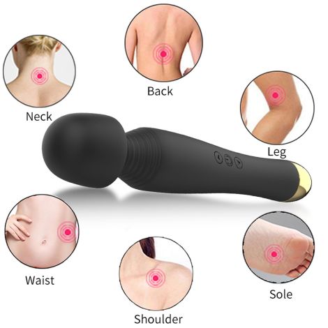 Stymulator-Silicone Massager Black USB 6 Vibration - 8