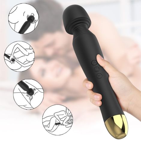 Stymulator-Silicone Massager Black USB 6 Vibration - 9