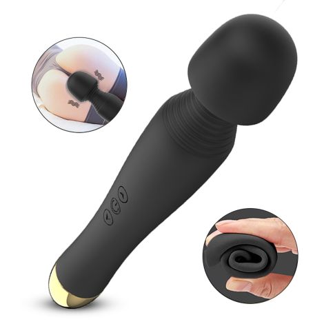 Stymulator-Silicone Massager Black USB 6 Vibration - 12